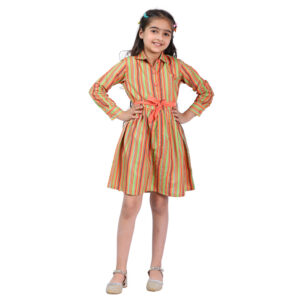 Shirt Dress – with belt in Poly Rayon