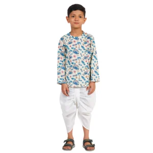 Cotton Dhoti Kurta Set for Baby Boys 100% cotton(Beach & Vacation Print)