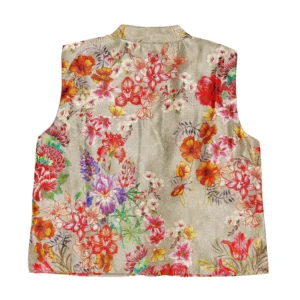 Boys Broadcade Nehru jacket For Festive & Wedding Outfit for Kids (Golden)