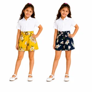 Girls Paperbag Shorts (Yellow)